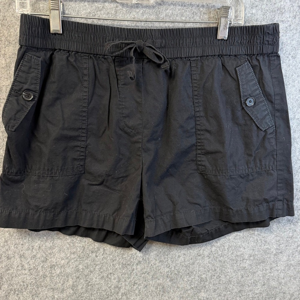 Loft Outlet Womens Black Cargo Shorts Elastic Waist Drawstring Size M‎ Utility